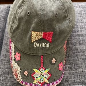 Brandy Melville Darling beaded cap. J. Halt One size adjustable back strap.